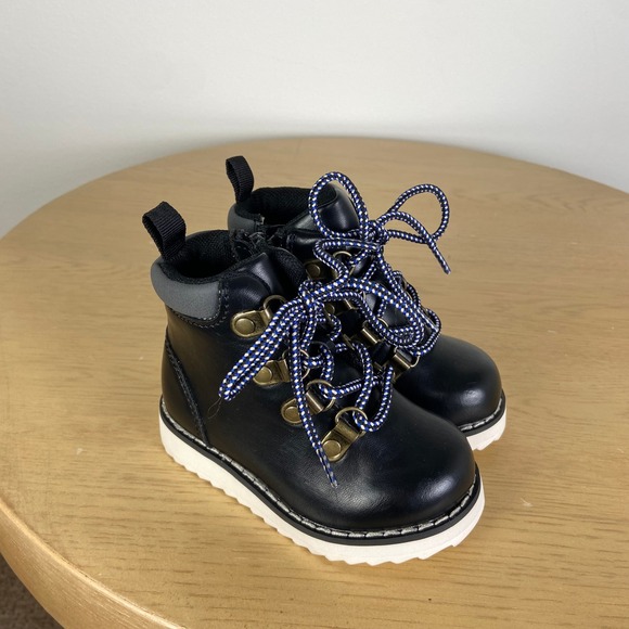 Gap Kids Other - Gap Baby Size 5 Lace Up Ankle Hiker Combat Boot Faux Leather Gorpcore Comfort